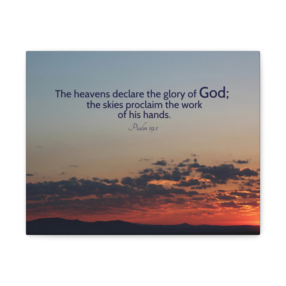 Scripture Canvas The Heavens Declare Psalm 19:1 Christian Wall Art Bible Verse